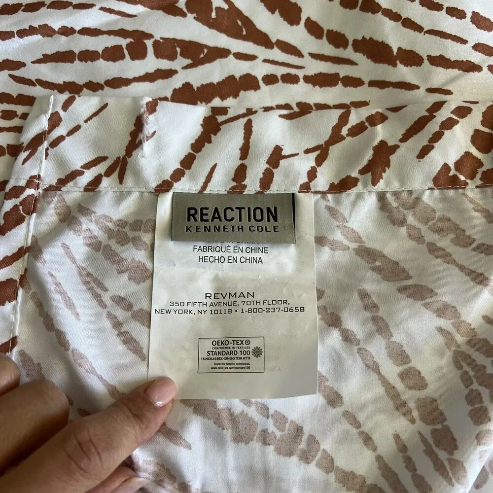 Kenneth‎ Cole Reaction 70” x 72” Orange Zebra Fabric Shower Curtain Modern Home